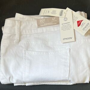 Chico's White So Slimming Jeans - Girlfriend Straight Leg Sz 20 Tall